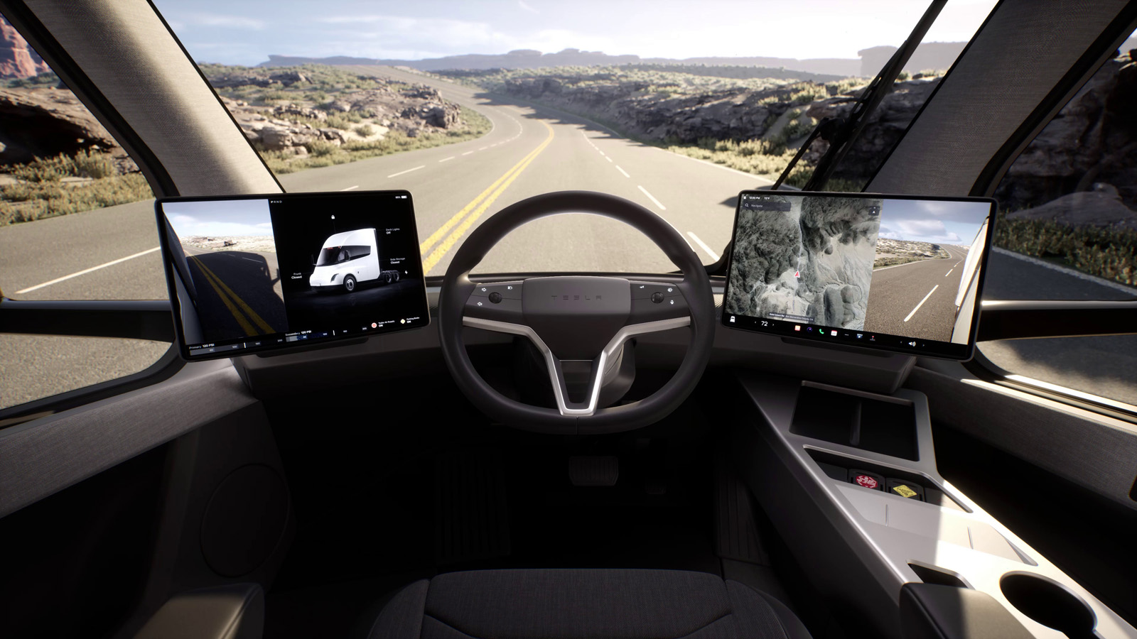tesla semi wnętrze